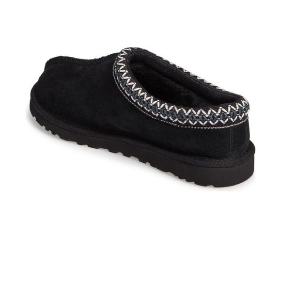 Ugg Tasman Black Suede Sheepskin Slippers Loafers - Picture 2 of 8